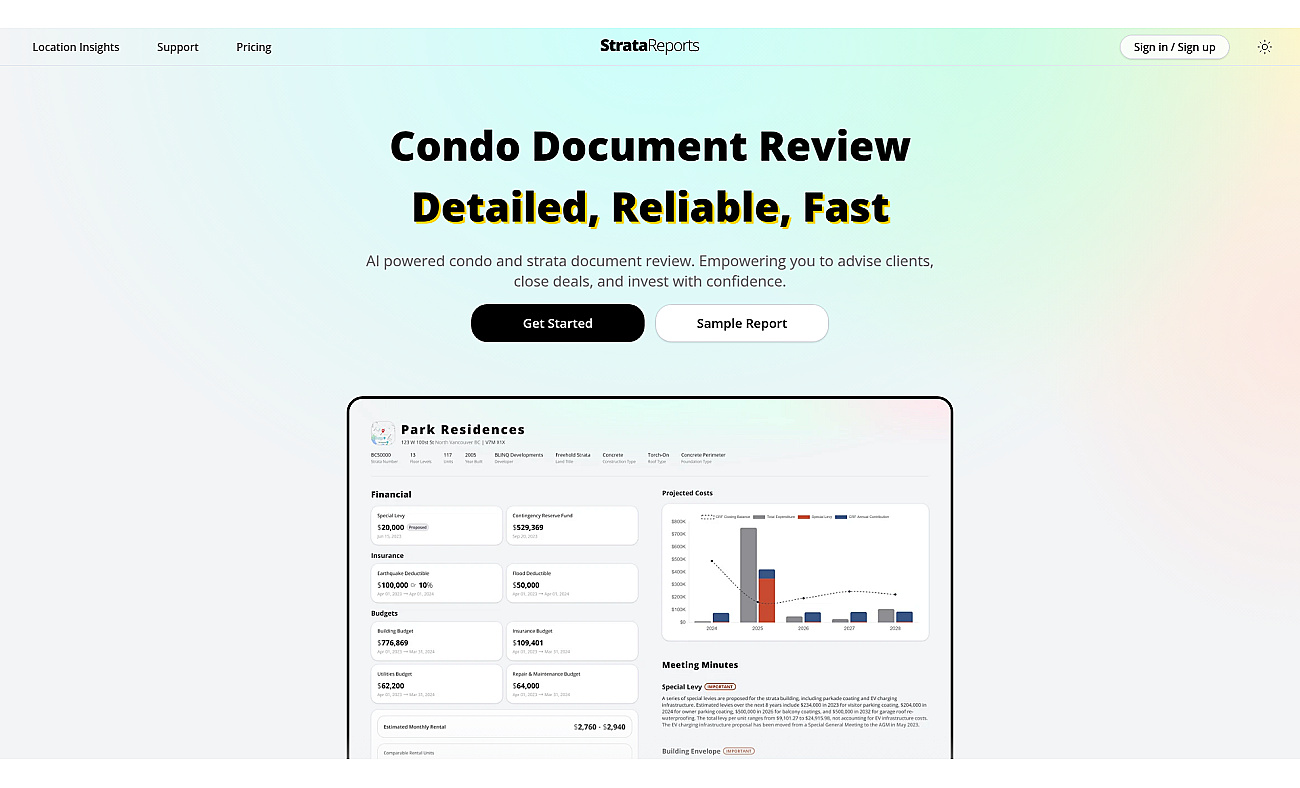 StrataReports screenshot