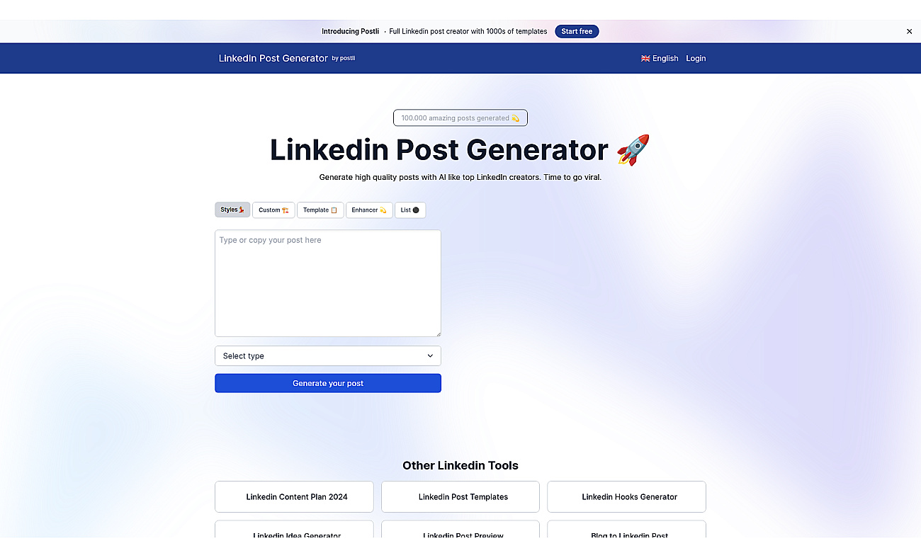 Postgenerator screenshot