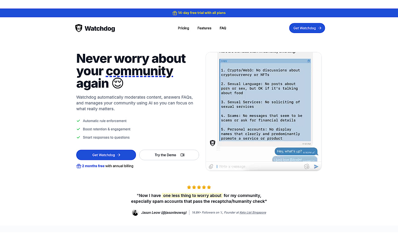 Watchdog - AI Chat Moderator screenshot