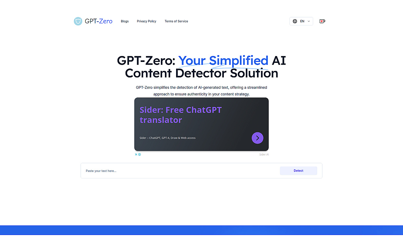 GPTZero.cc screenshot