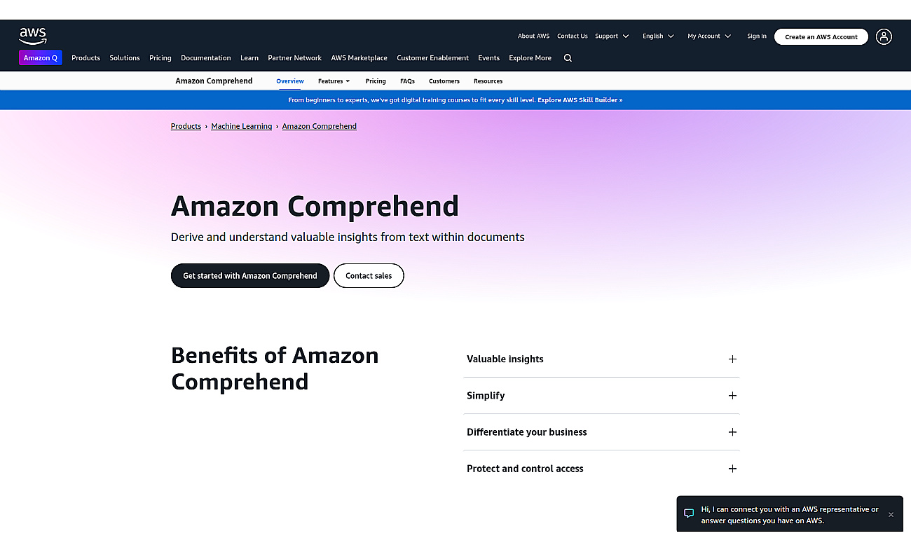 Amazon Comprehend screenshot