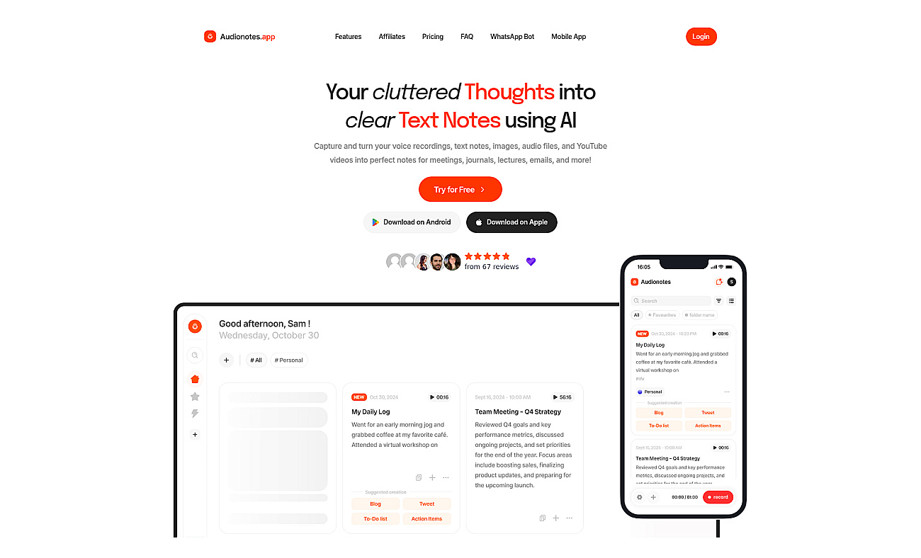 AudioNotes screenshot