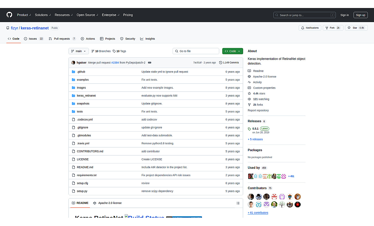 RetinaNet screenshot