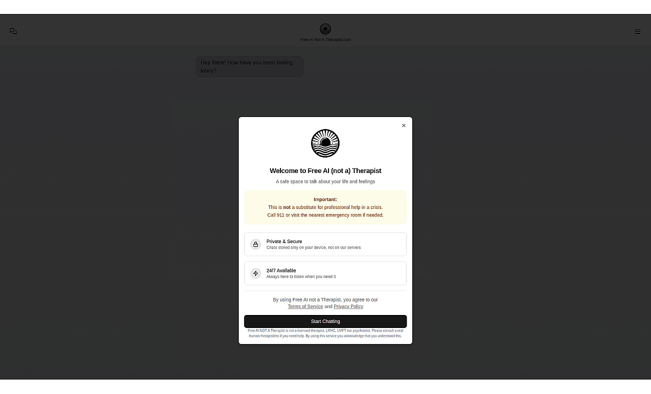 Free AI Therapist screenshot