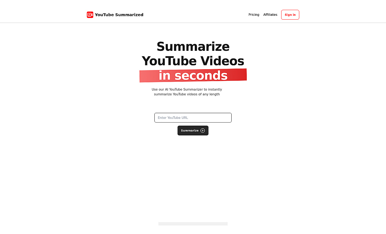 YouTube Summarized screenshot