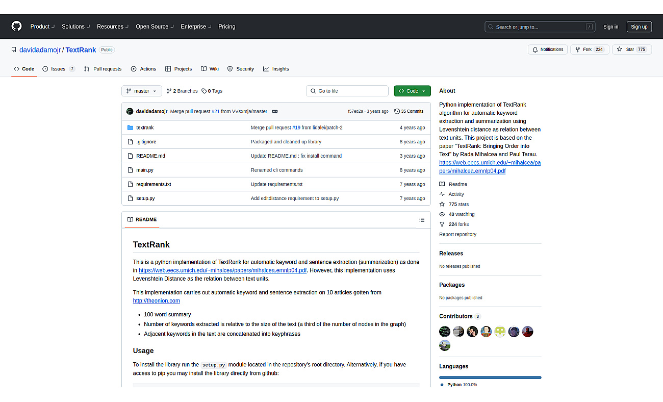 TextRank screenshot