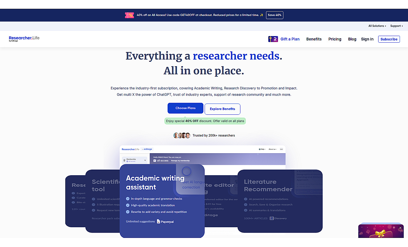Researcher.life screenshot