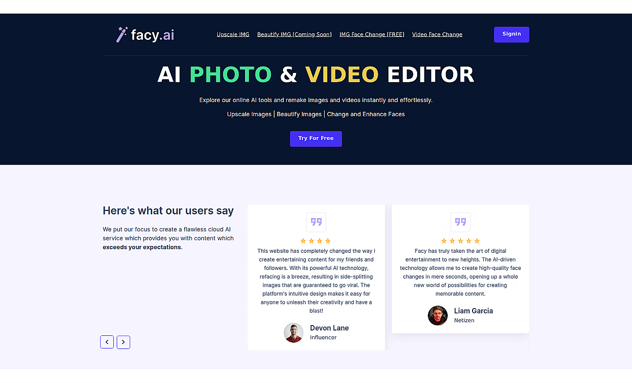 Facy.ai Face Swap screenshot