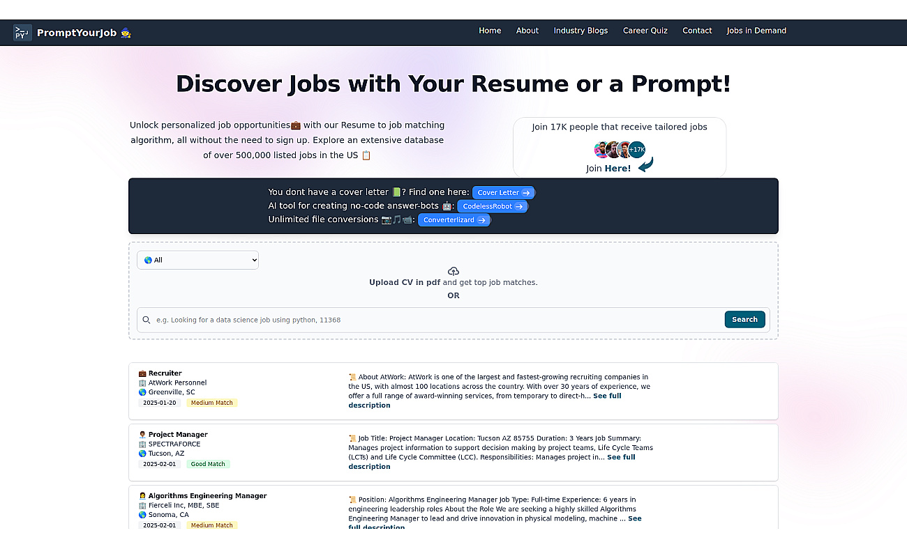 PromptYourJob screenshot