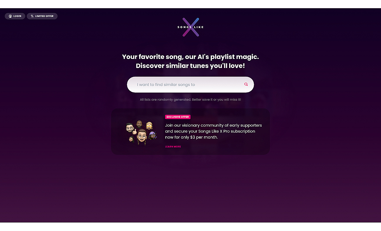 Songs Like X screenshot