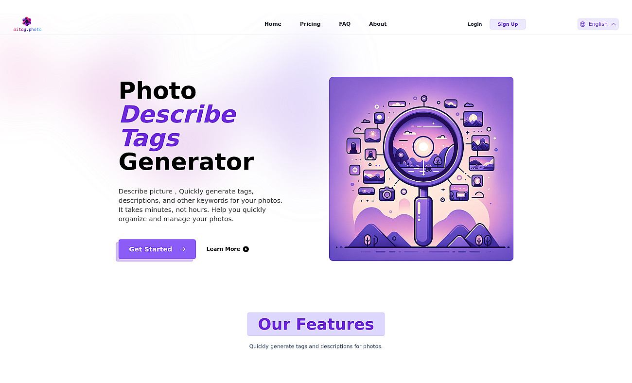 Ai photo tags screenshot