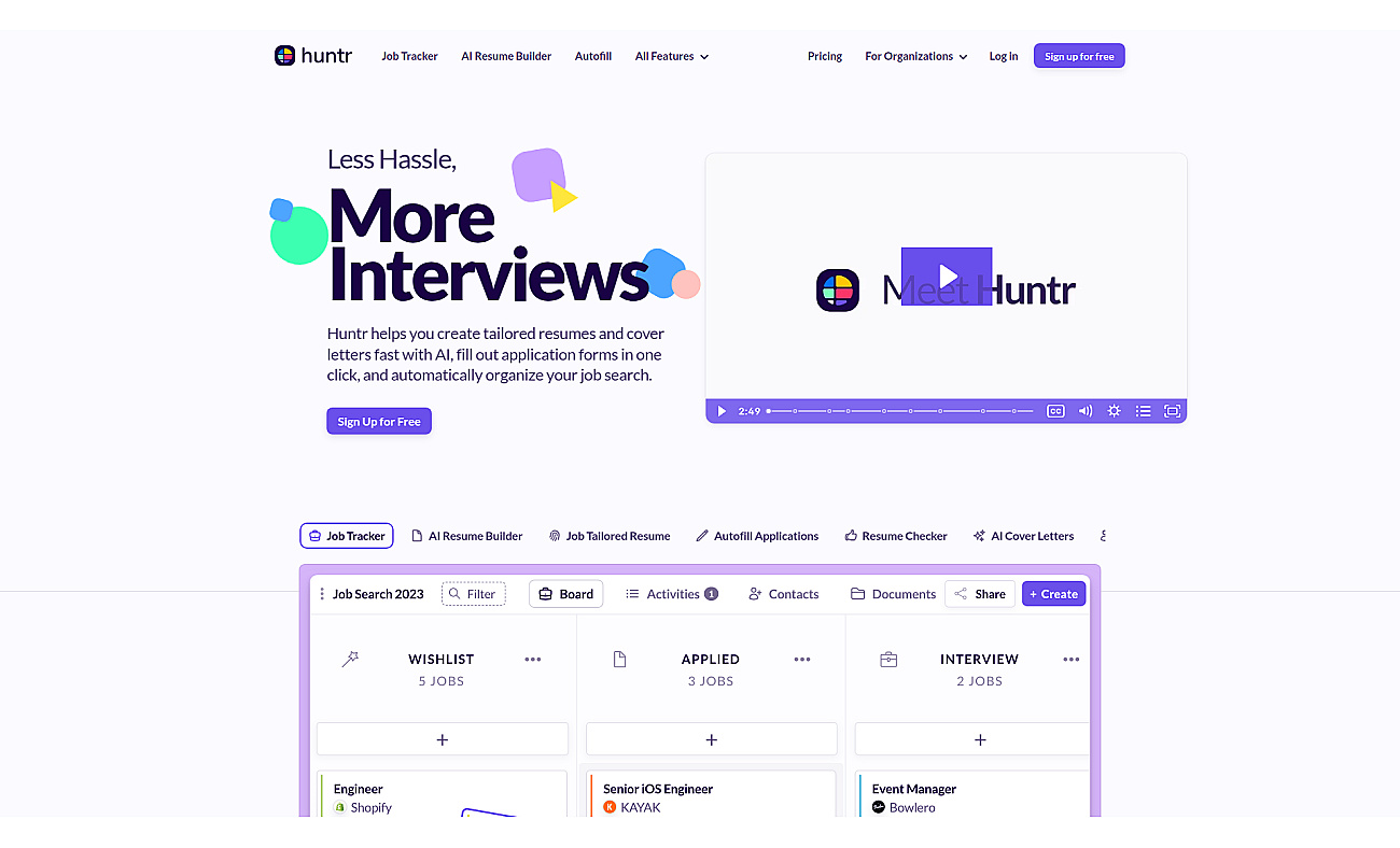 Huntr screenshot