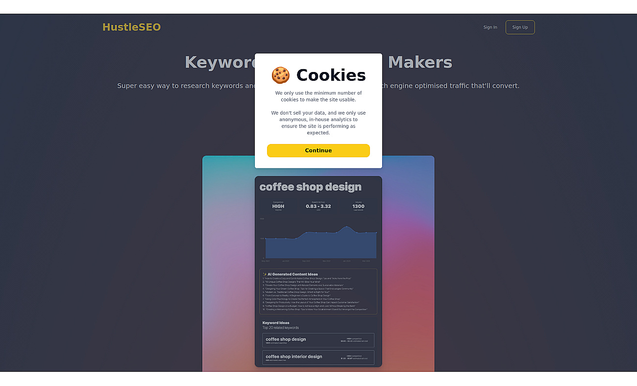 HustleSEO screenshot