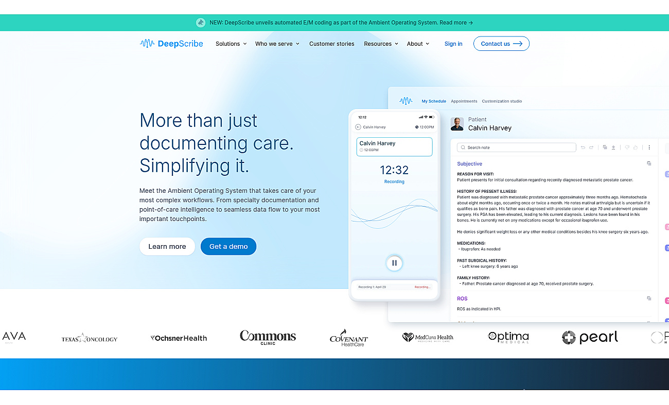 DeepScribe screenshot
