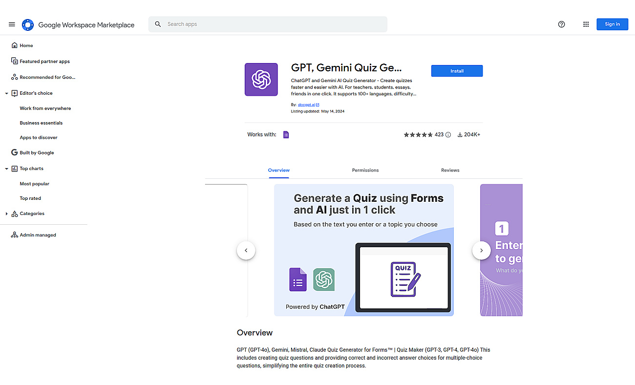 GPT Quiz Maker screenshot