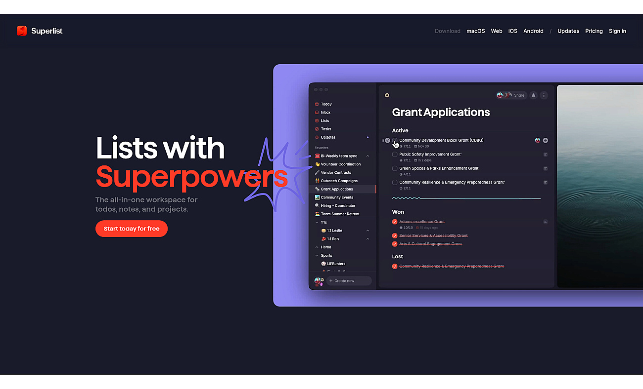 Superlist screenshot