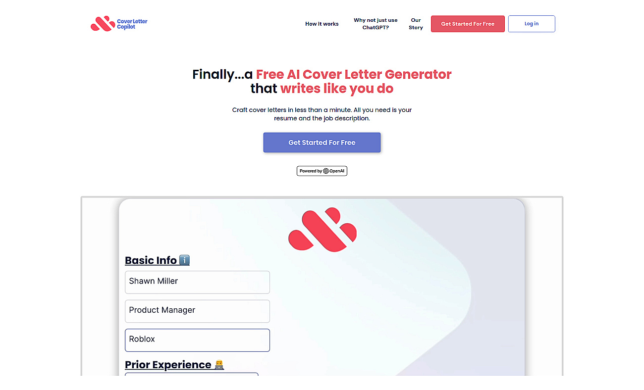 Cover Letter Copilot screenshot