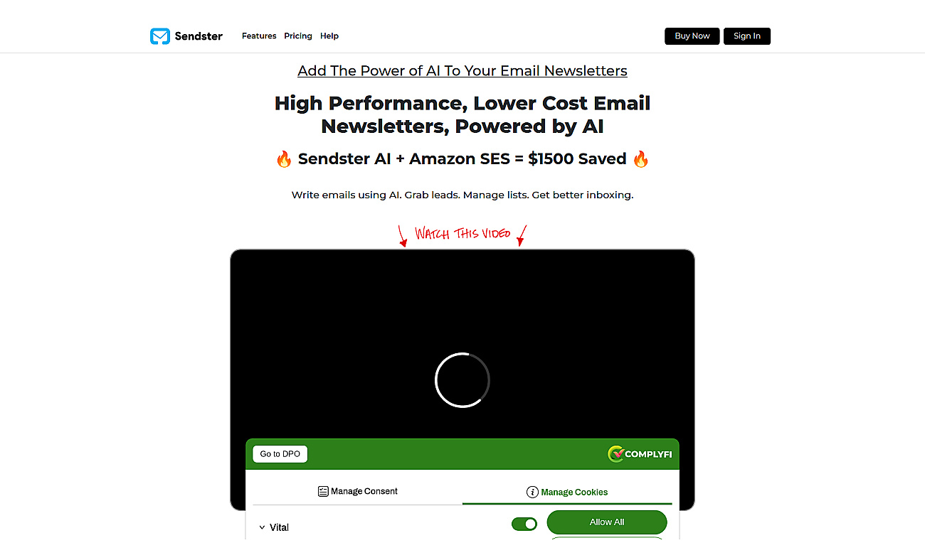 Sendster screenshot