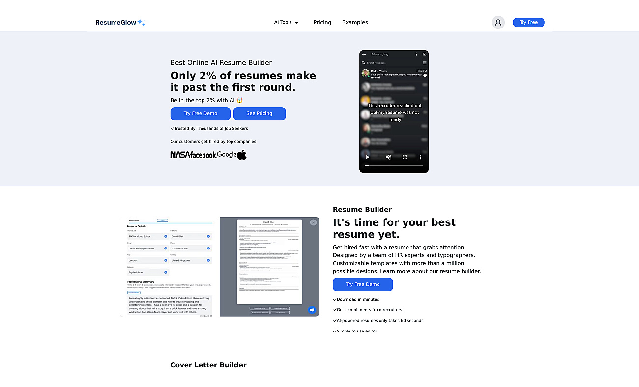 ResumeGlow screenshot