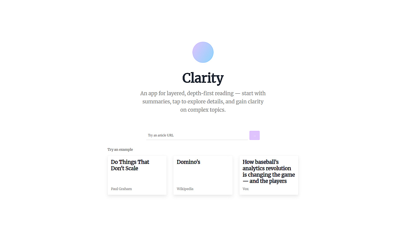 Clarity.gs screenshot