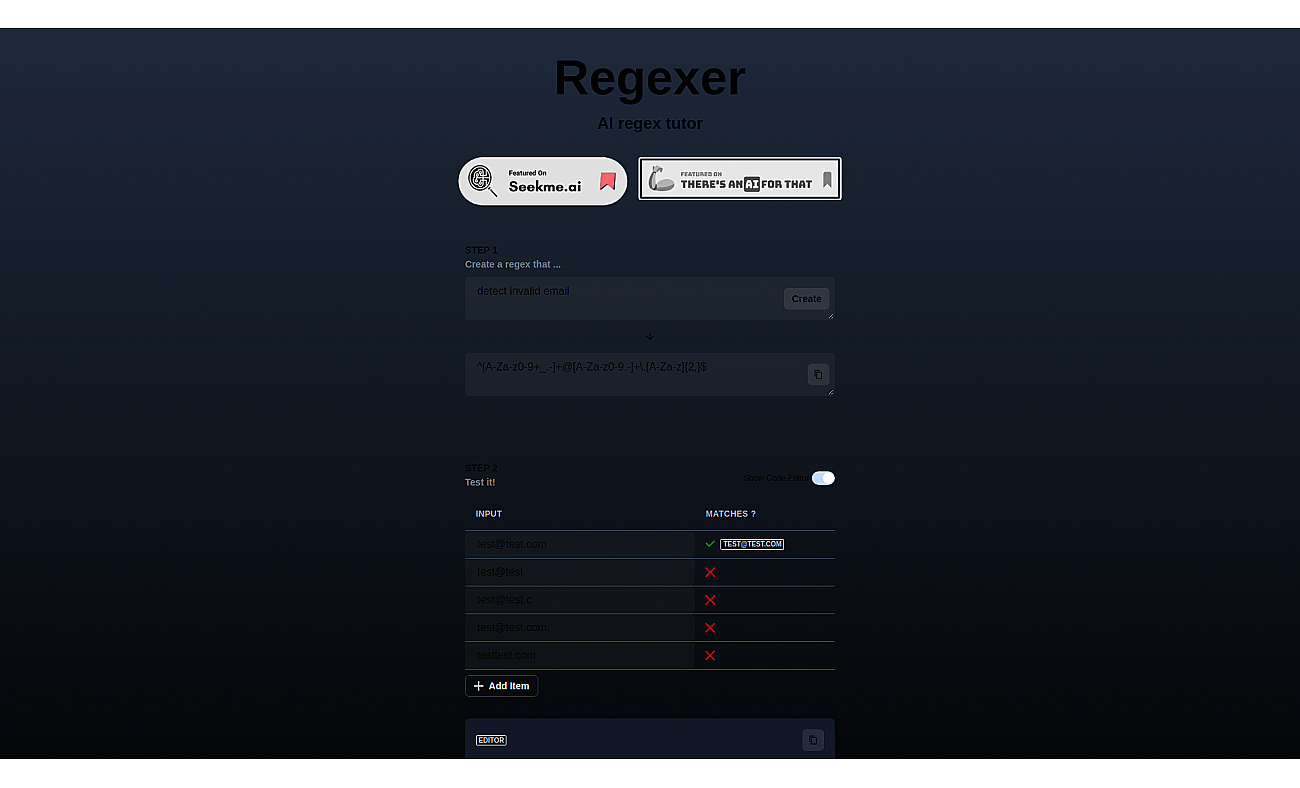 Regexer screenshot