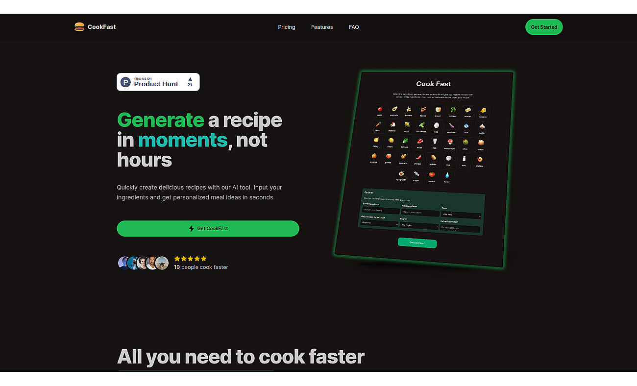 Cookfast screenshot