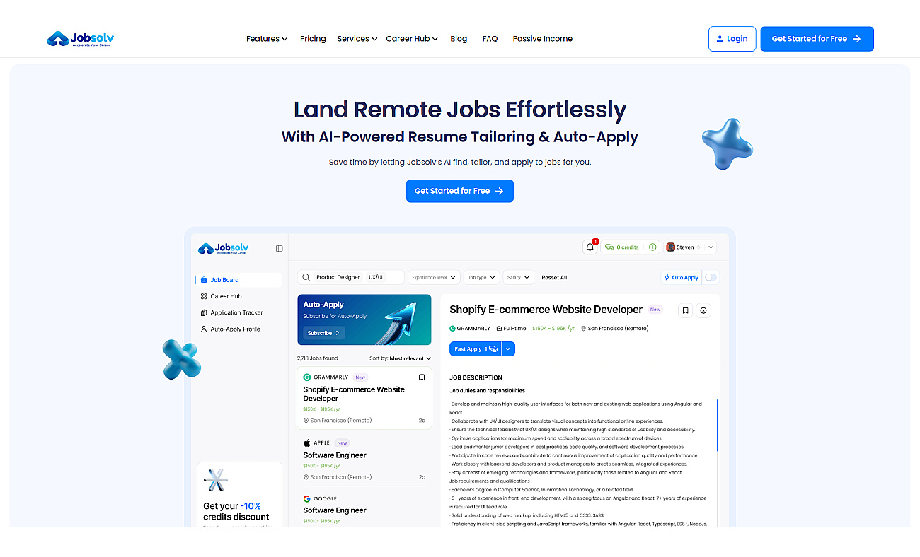 Jobsolv screenshot