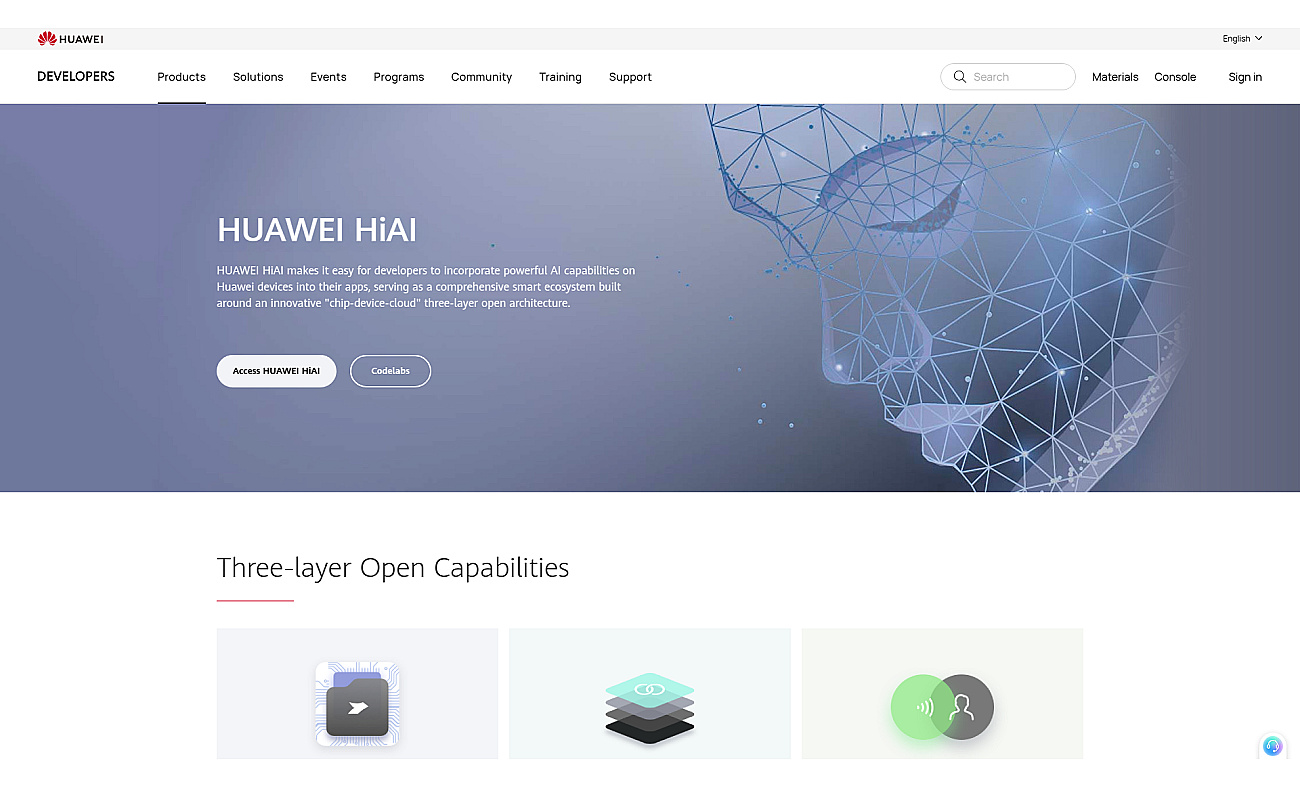 Huawei HiAI Platform screenshot