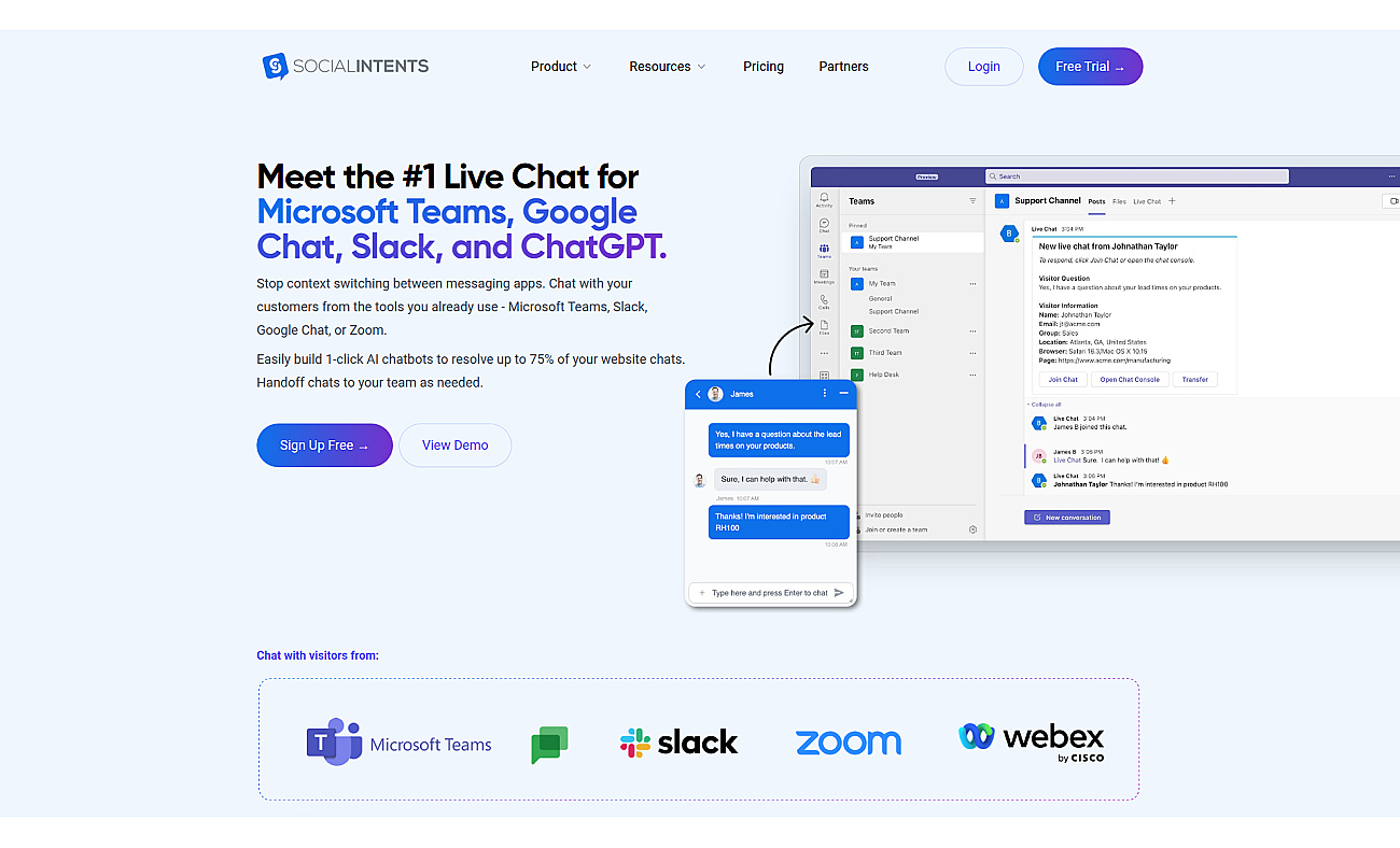 Social Intents screenshot