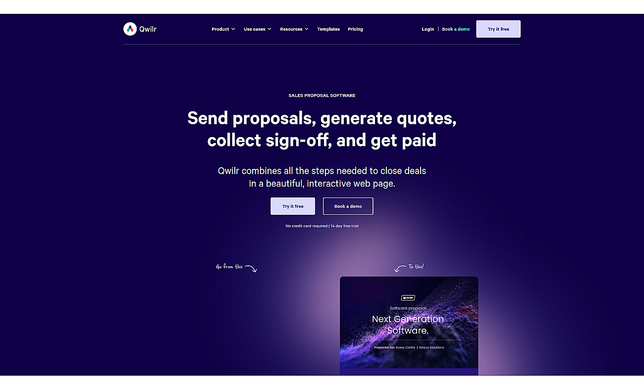 Qwilr screenshot