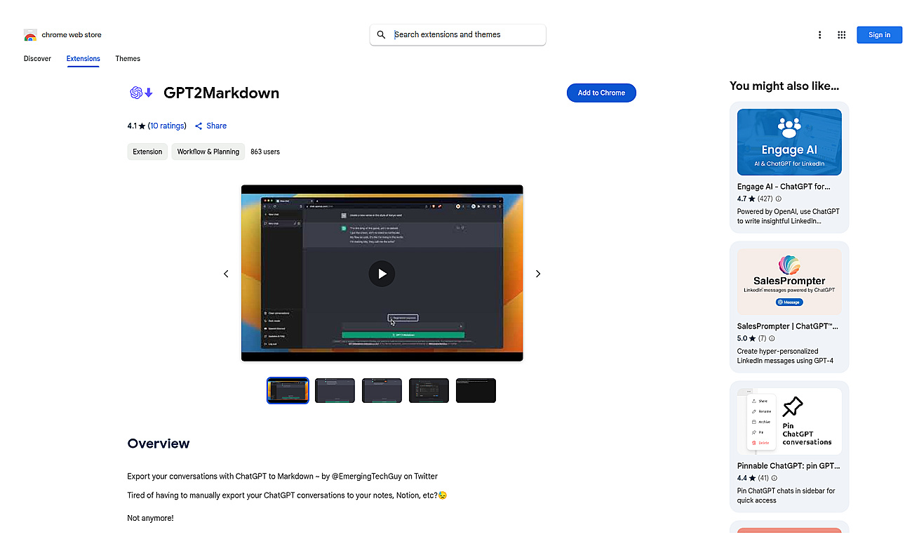 GPT2Markdown screenshot