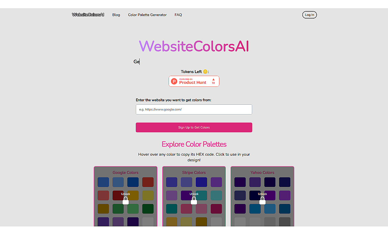 WebsiteColorsAI screenshot