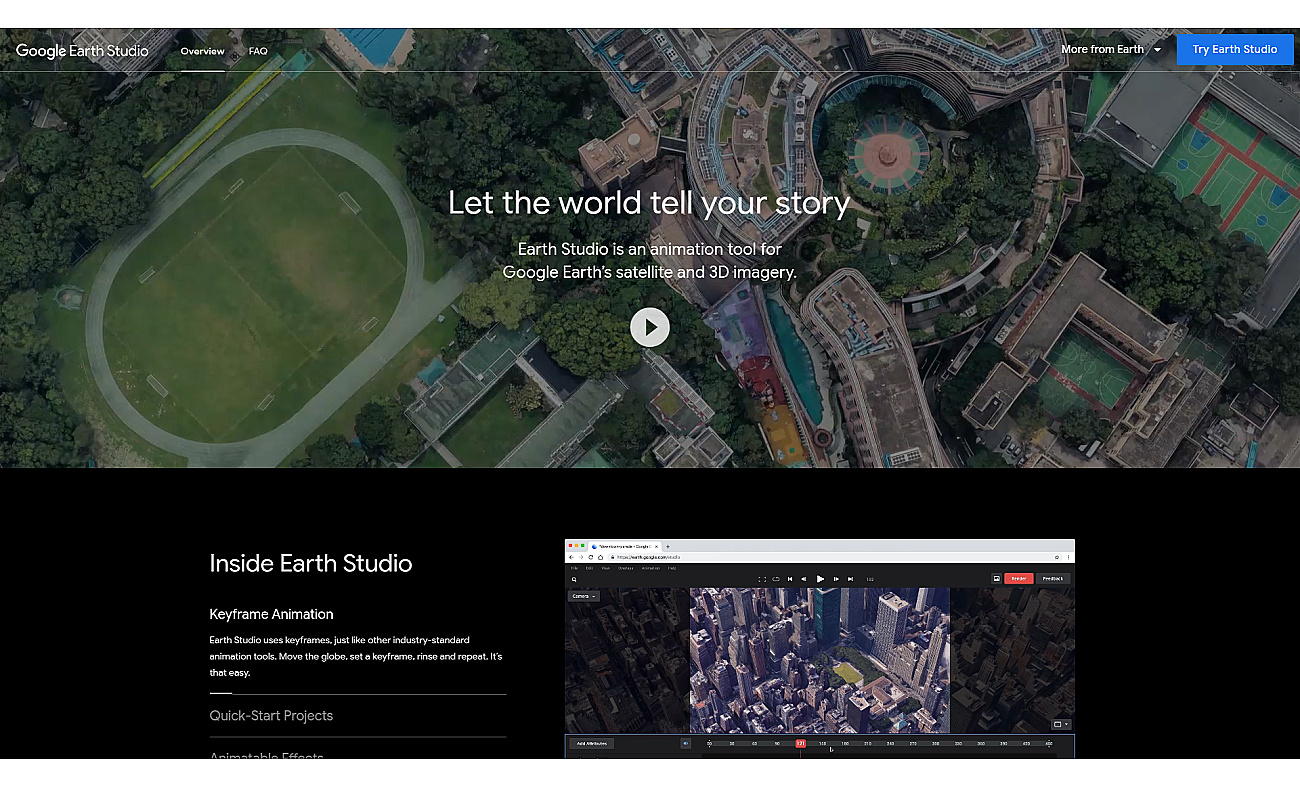 Google Earth Studio screenshot
