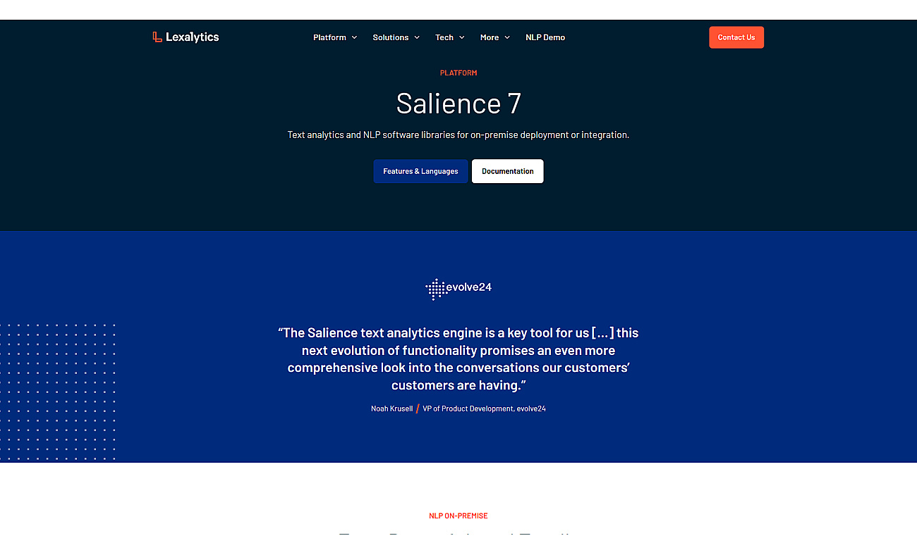 Lexalytics Salience6 screenshot