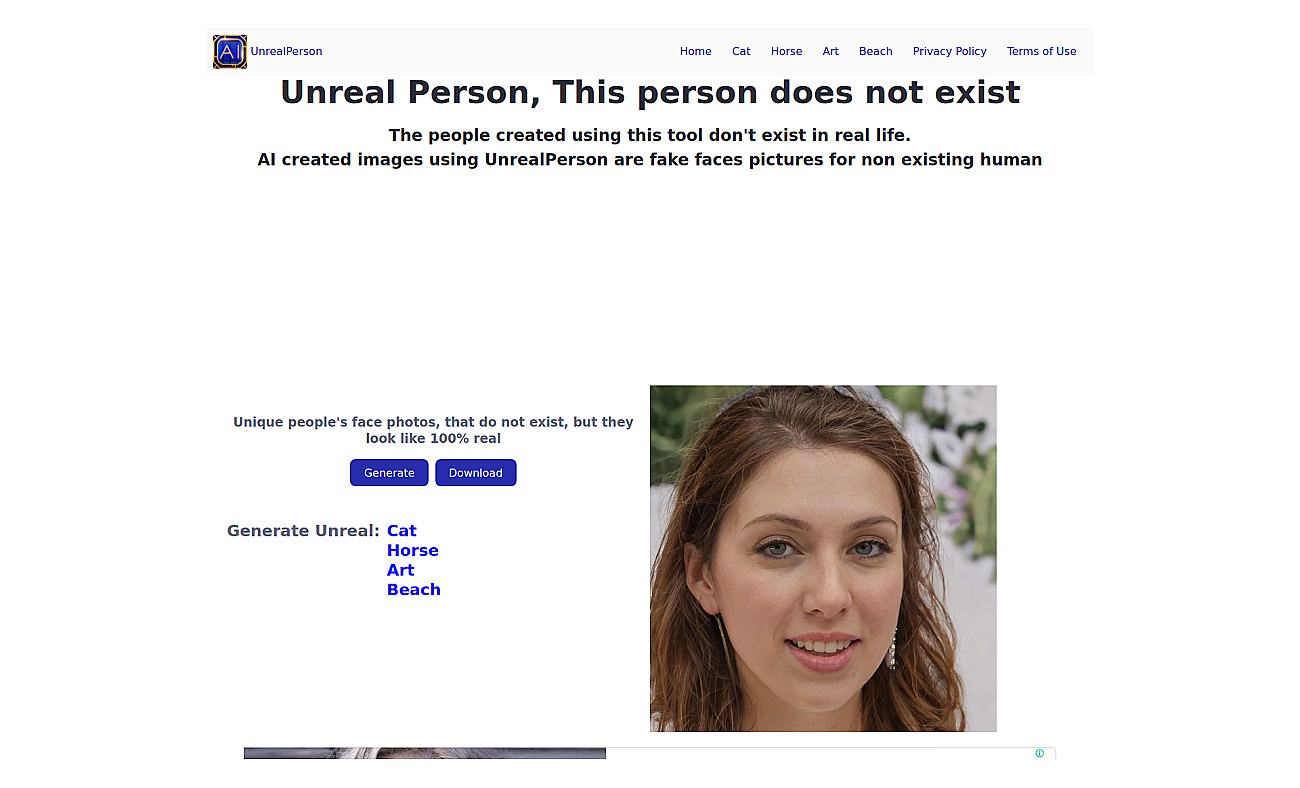 UnrealPerson screenshot