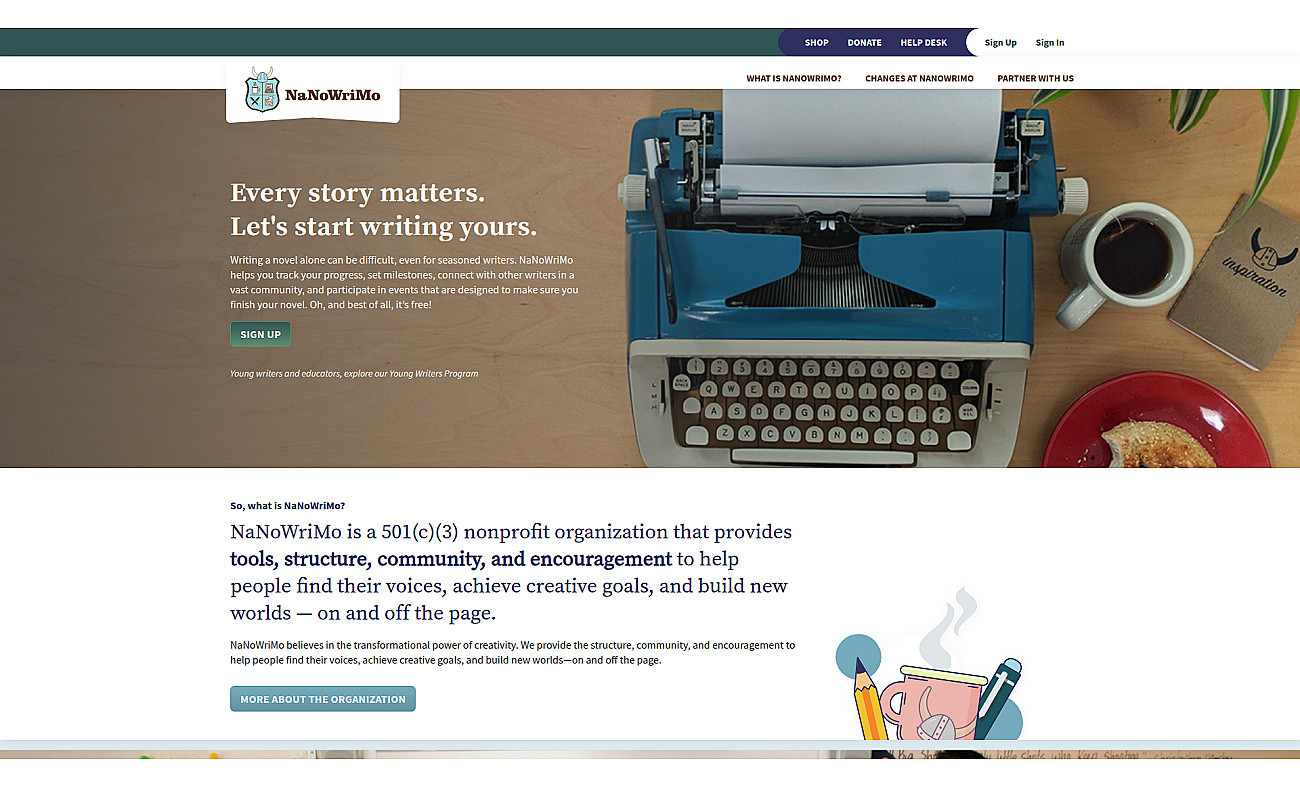 NaNoWriMo screenshot