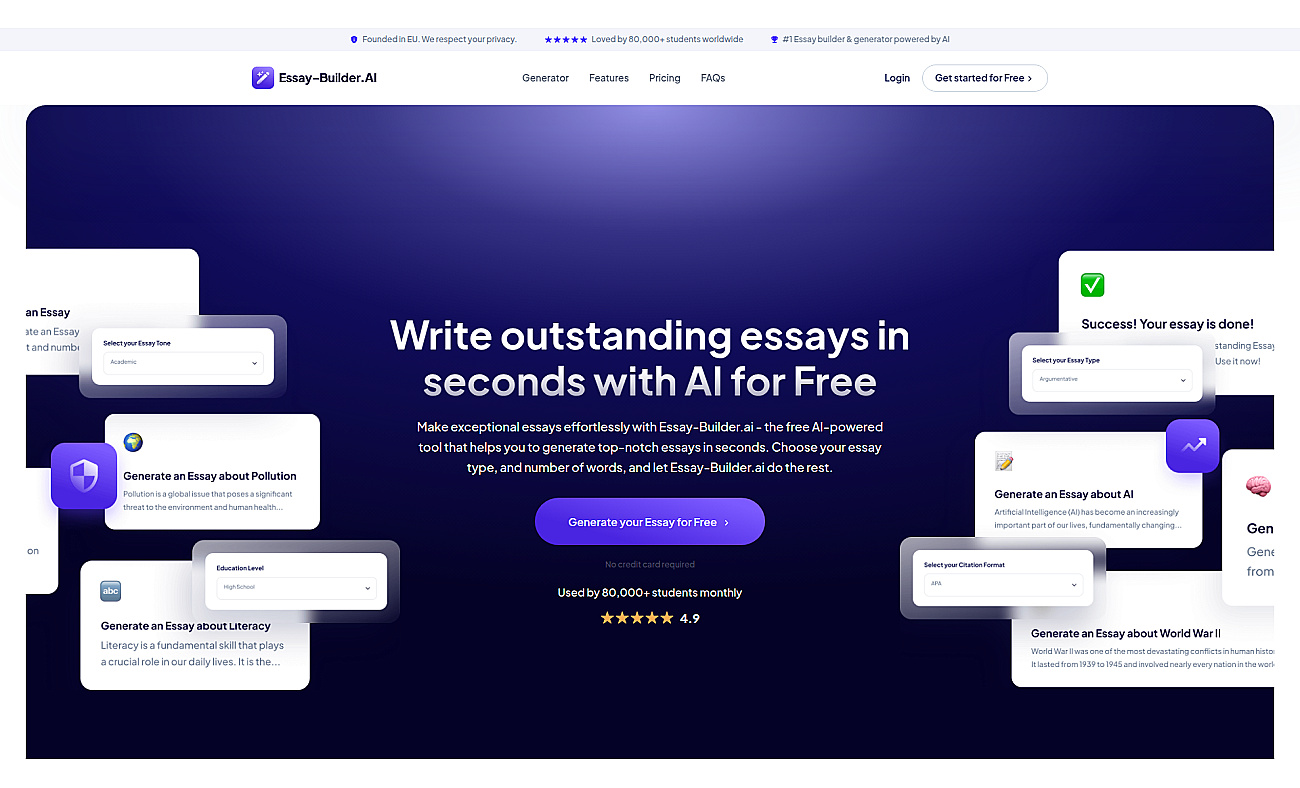 Essay Builder screenshot