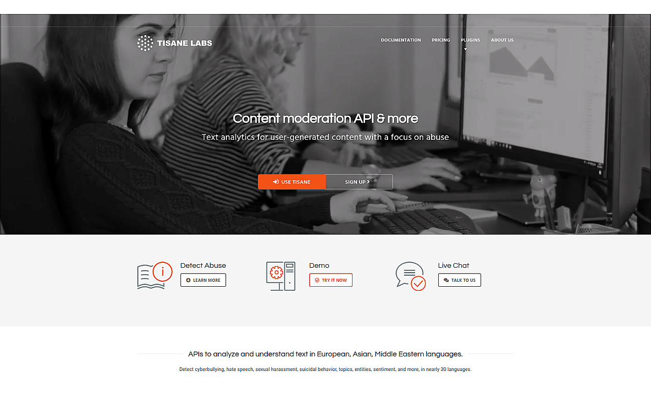 Tisane API screenshot