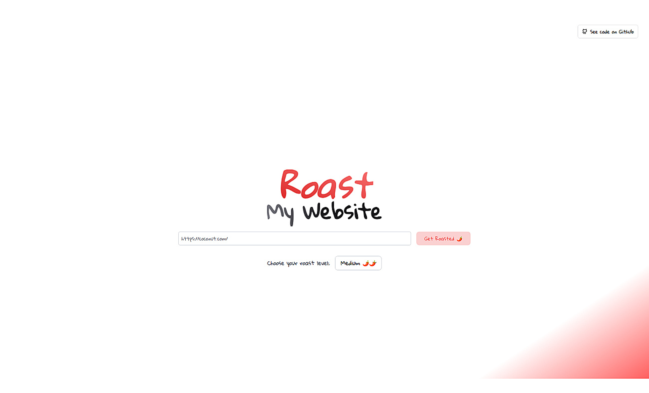 Roast My Website screenshot
