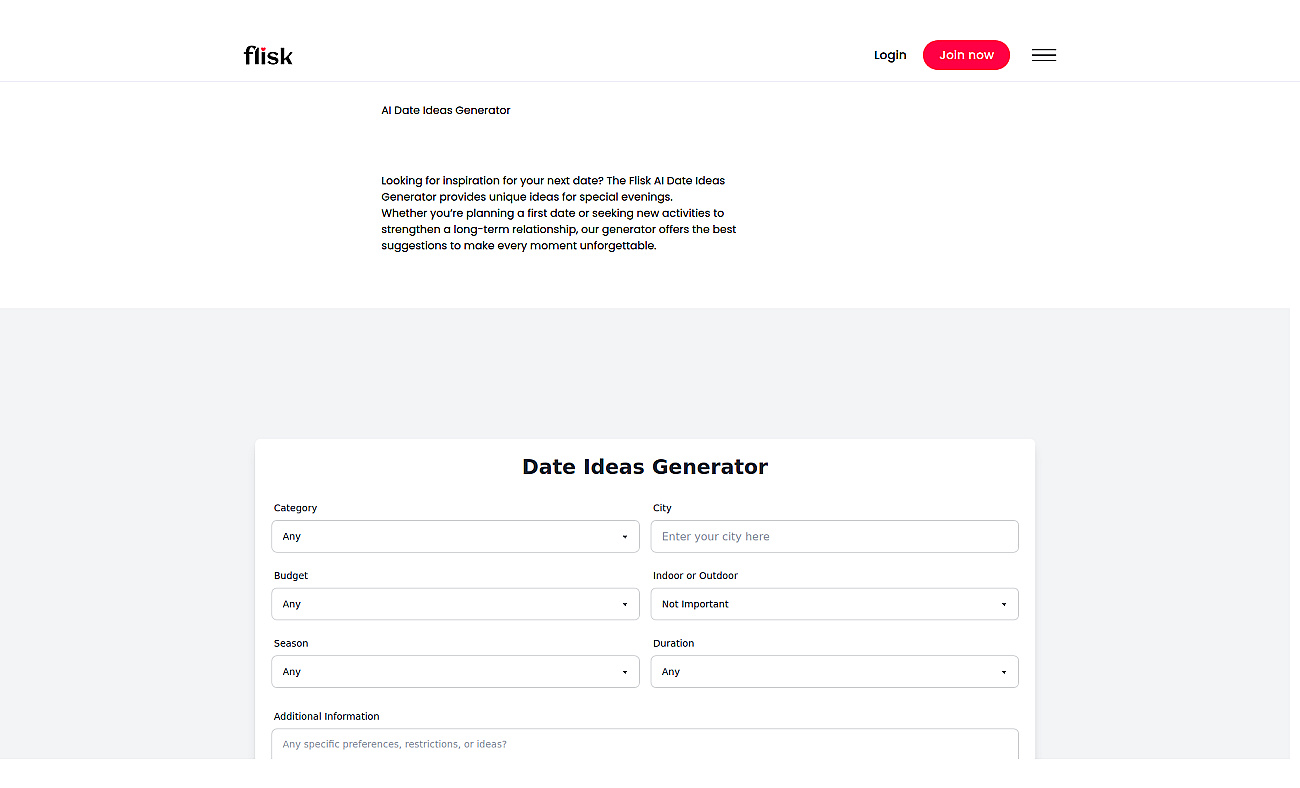 AI Date Ideas Generator screenshot