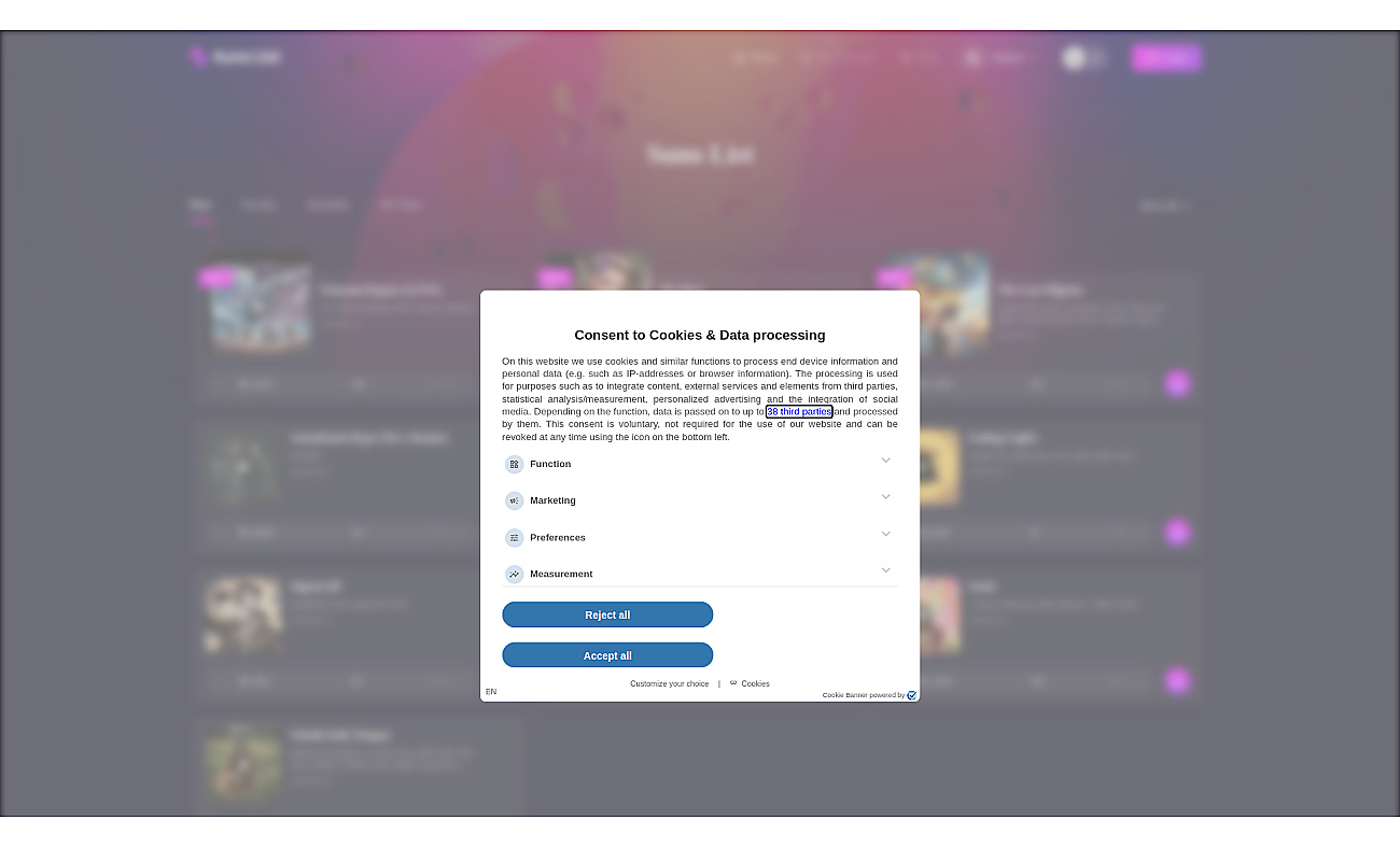 Suno-list screenshot