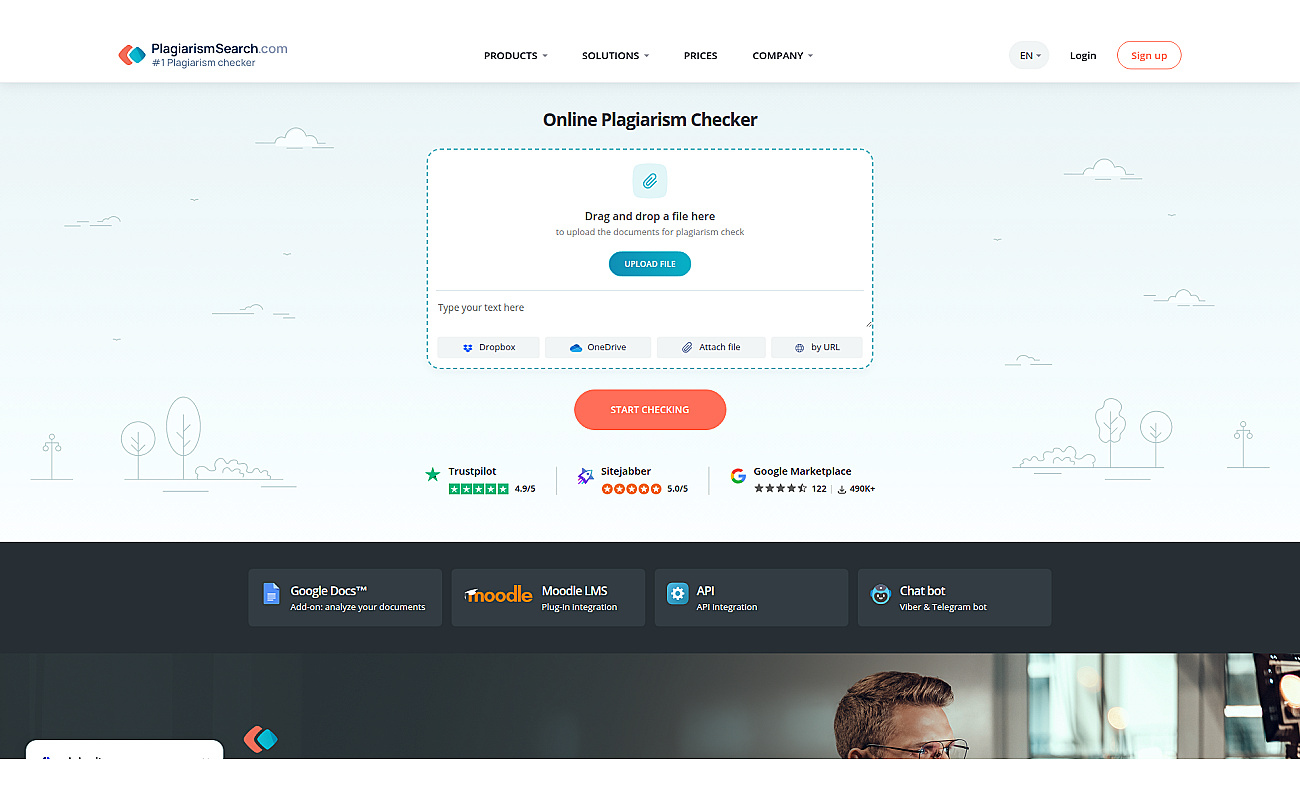 Plagiarismsearch.com screenshot