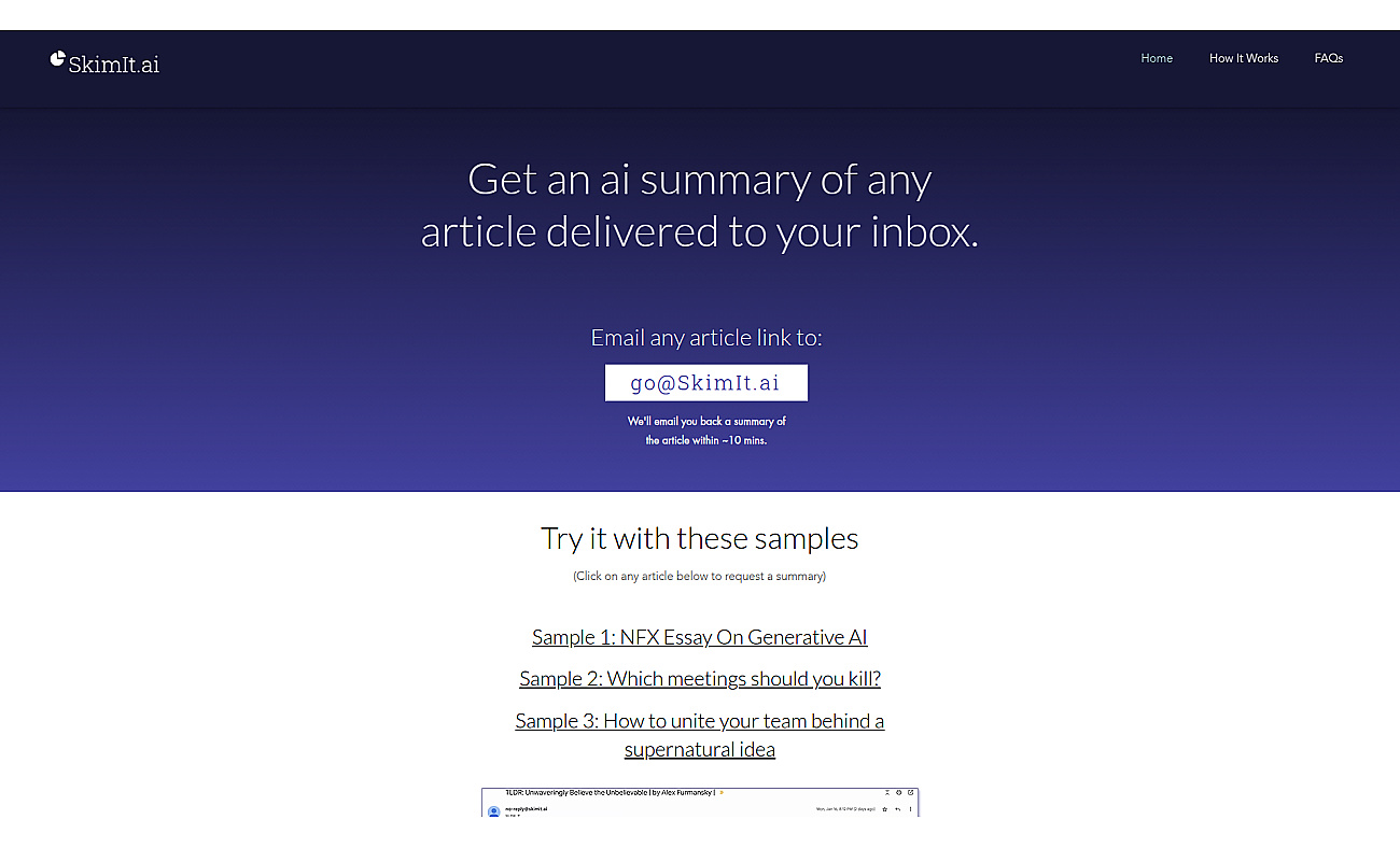 SkimIt screenshot