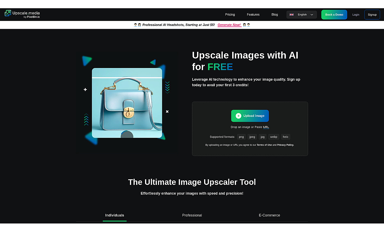 Upscale media screenshot