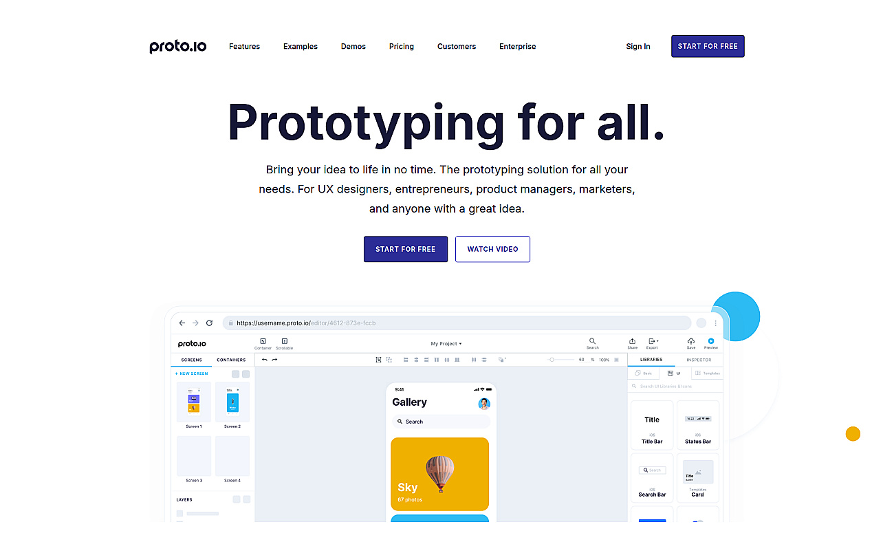 Proto.io screenshot