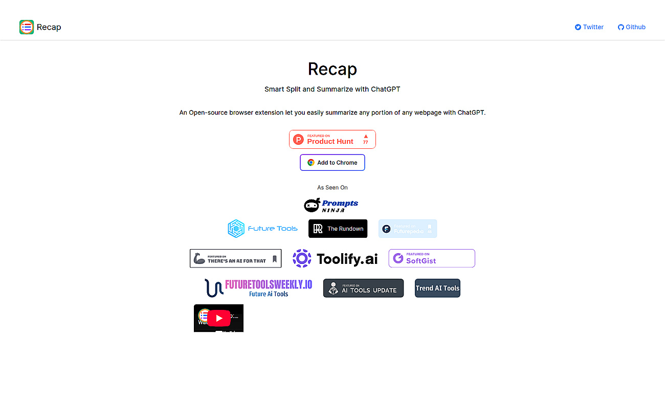 Recapext screenshot