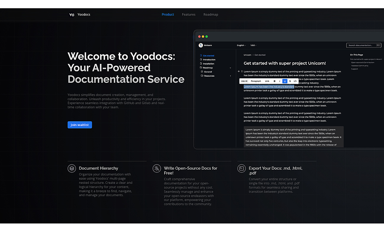 Yoodocs screenshot