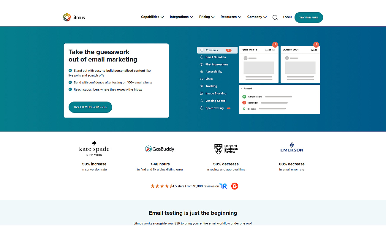 Litmus screenshot