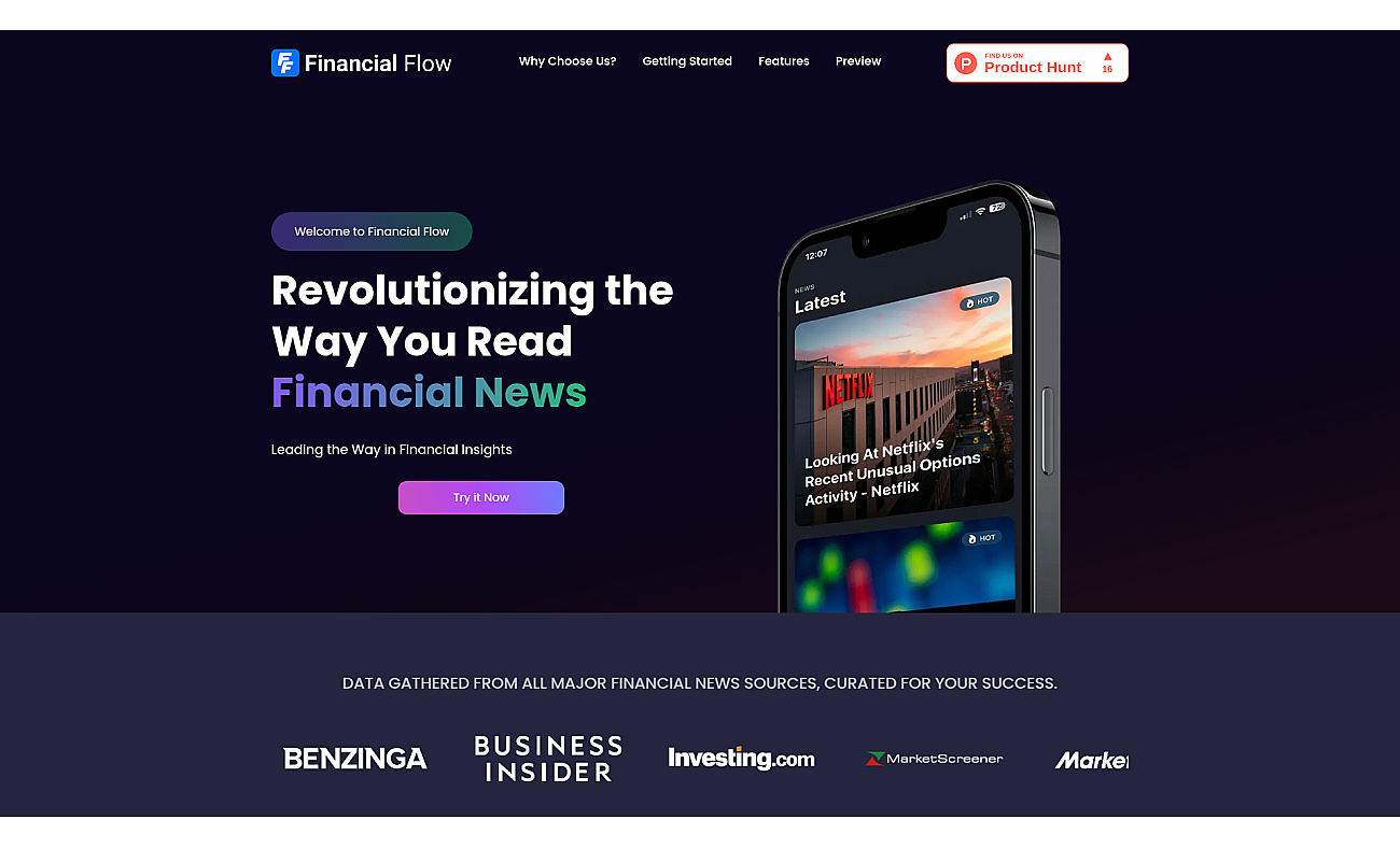 Financial flow screenshot