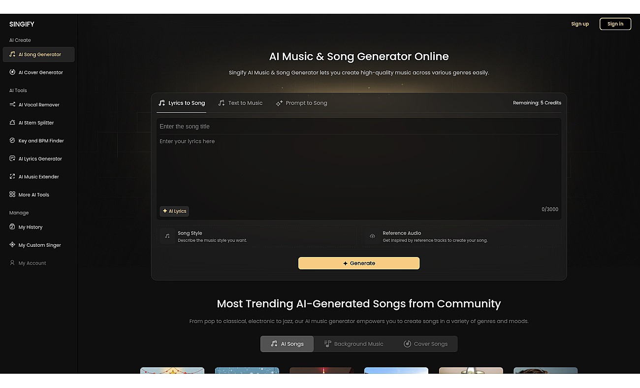 Singify screenshot